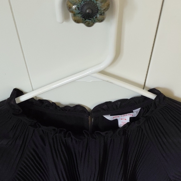 Joe Fresh Black Ruffled Mandarin Collar Blouse - Picture 3 of 6